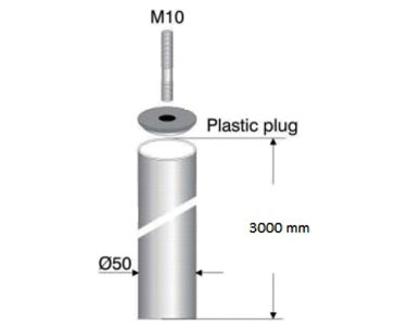 Aluminum tube /smooth/ for spacer Ø50 mm